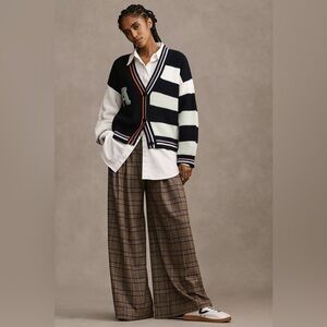 anthropologie daily practice preppy letter sweater